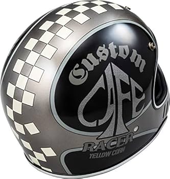 イエローコーン　マットブラック　カフェレーサー　ヘルメット　オマケ付き イエローコーン マットブラック カフェレーサー ヘルメット